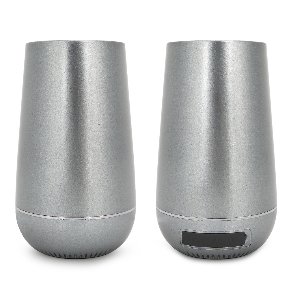 Y5 Kabelloser Bluetooth-lautsprecher, Silbergrau, Aluminiumlegierung, Tiefbass, Mini-klinkenstecker, Silberner Klang