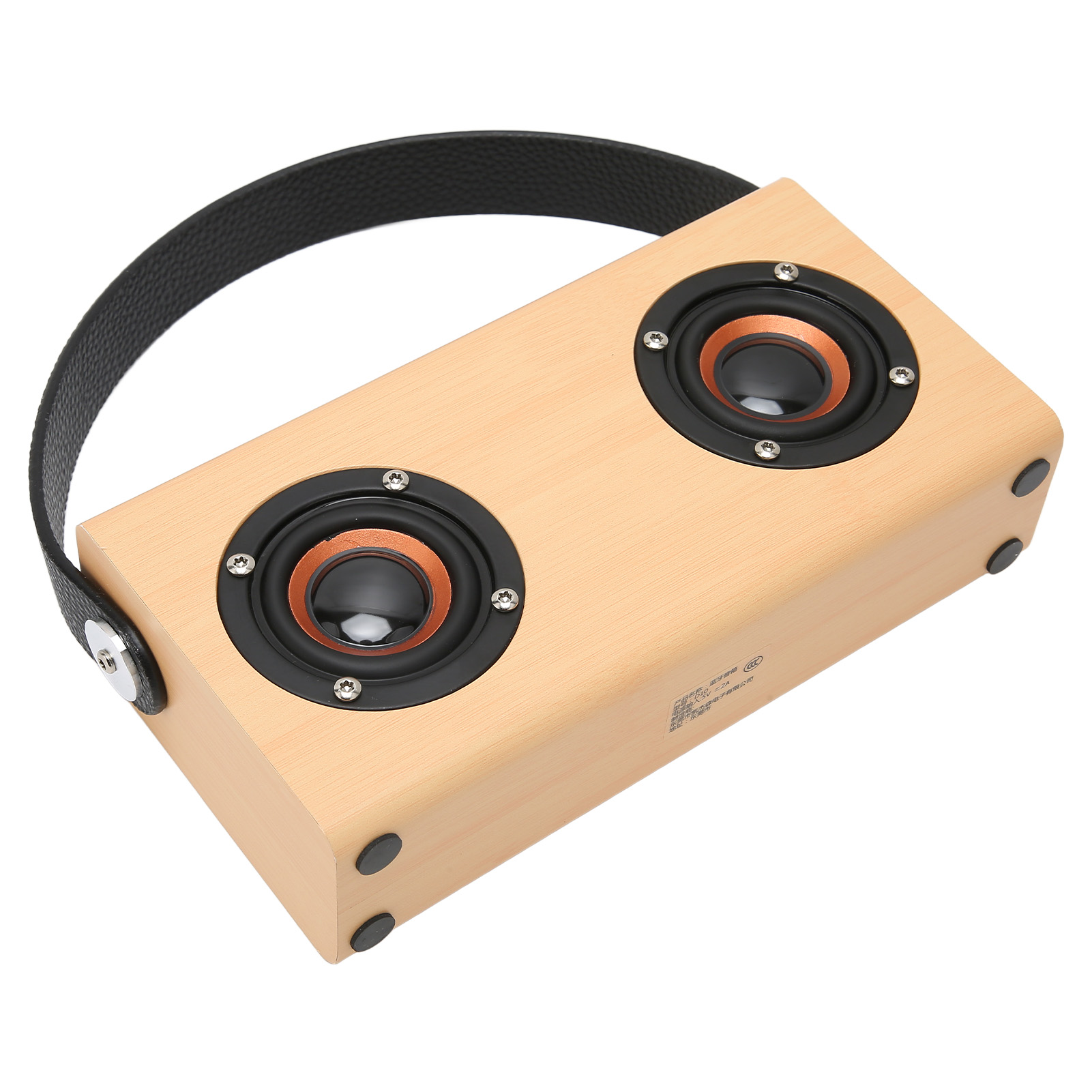 Tragbarer Stereo-bluetooth-lautsprecher Aus Holz Mit Freisprechfunktion, Vintage-stil, Für Den Außenbereich, Bambusmuster.