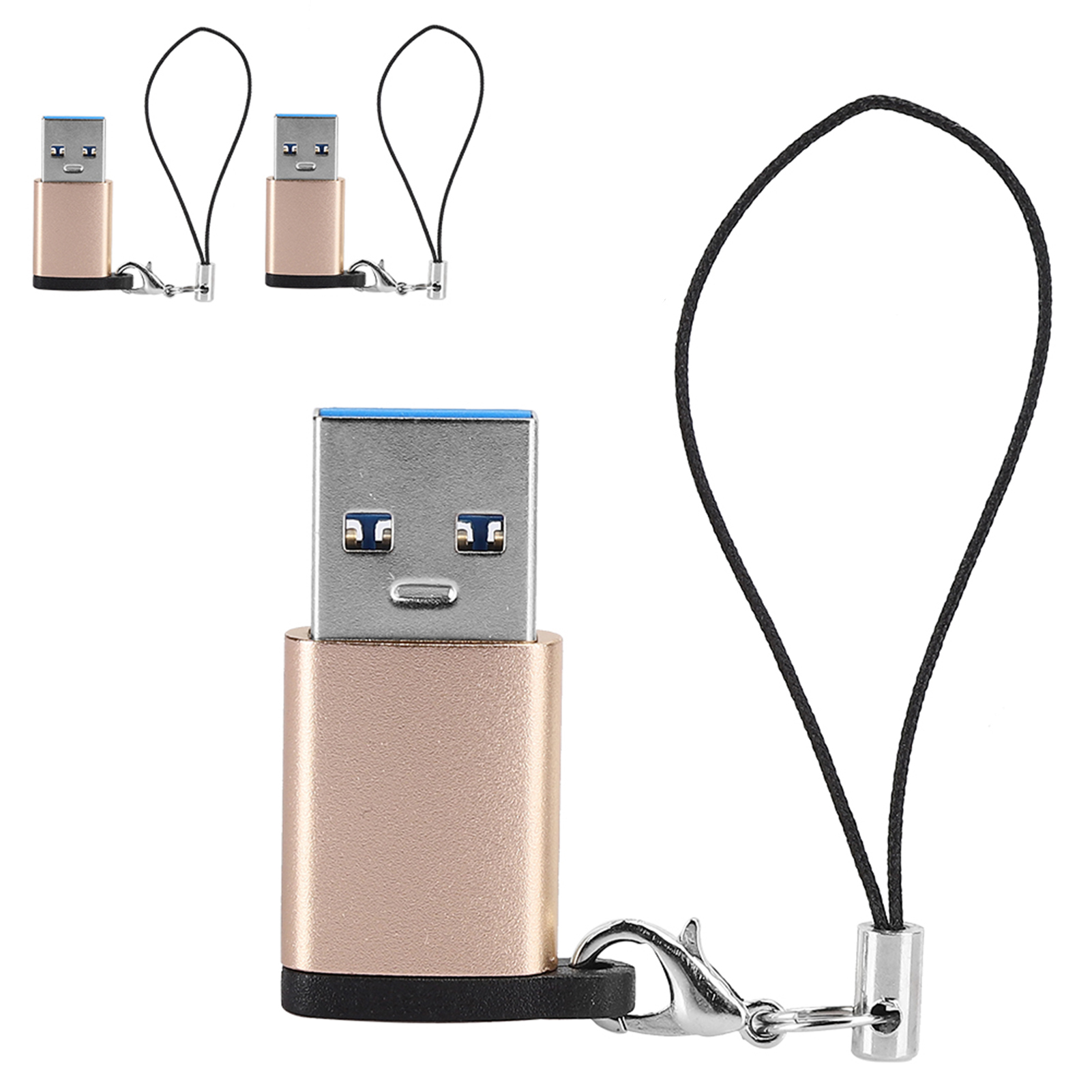 3er-pack Usb 3.0 Auf Typ C 3.1 Buchse Adapter Mit Kabel, Elektronischer Übertragungsstecker (goldkabel)