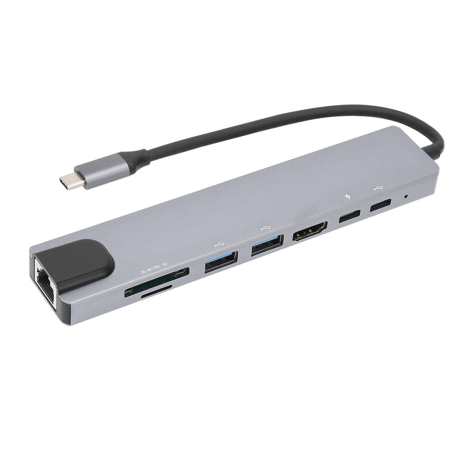 Usb-typ-c-dockingstation Mit 5-gbit/s-hochgeschwindigkeits-übertragungschip Und 8-in-1-usb-rj45-ladehub Für Laptops