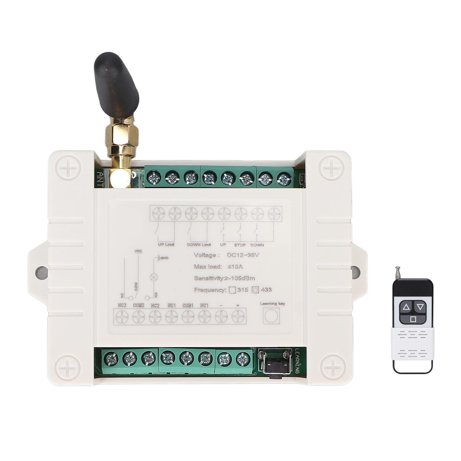 Fernsteuerschalter Für 12v, 24v Und 36v 433 Mhz Gleichstrommotoren, Einstellbar Für Vorwärts- Und Rückwärtsbetrieb, Für Elektrische Tore.