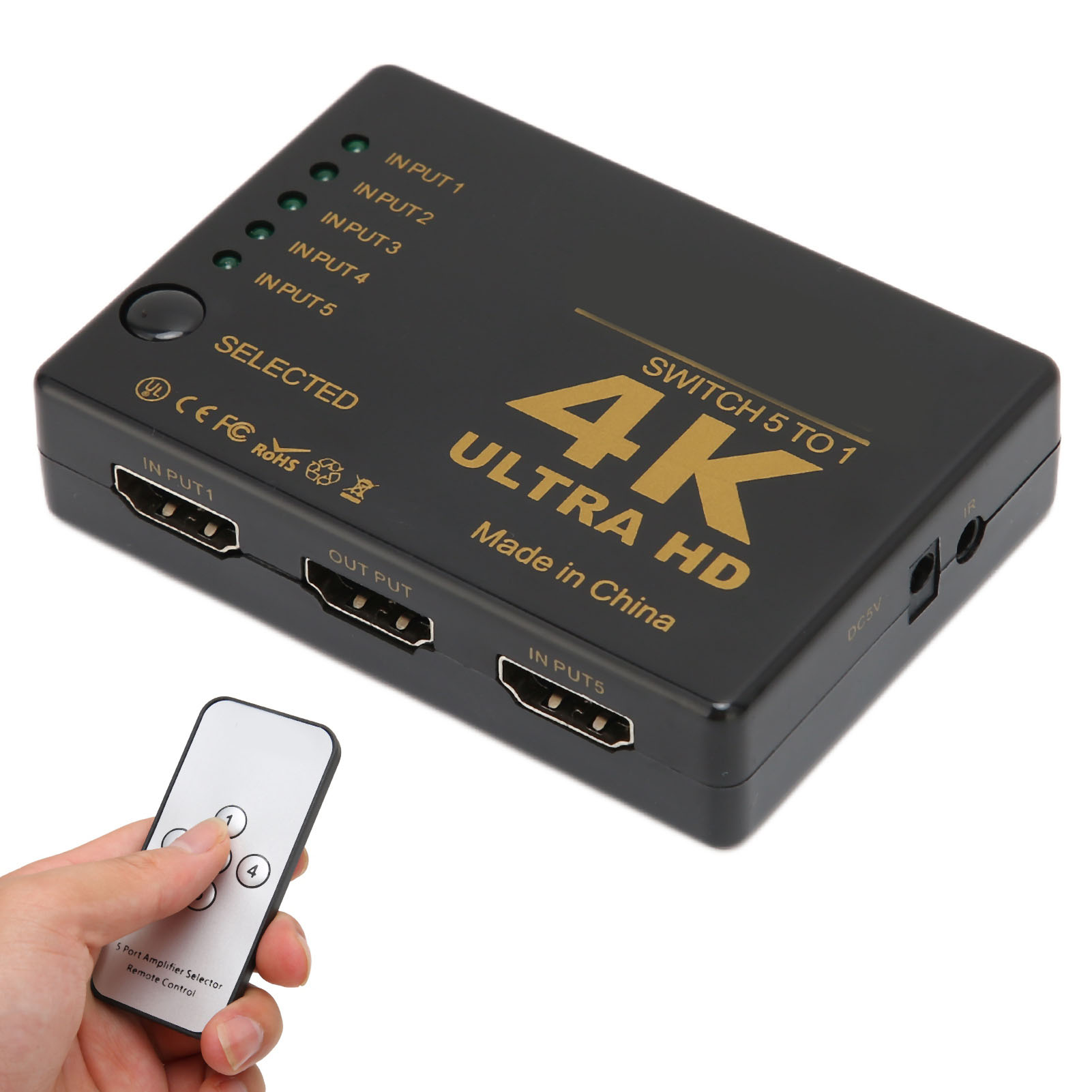 4k/2k 30hz Hd Multimedia Interface Switch, 5-port Hd Video Converter Für Hd-fernseher, Dvd-player Und Projektor