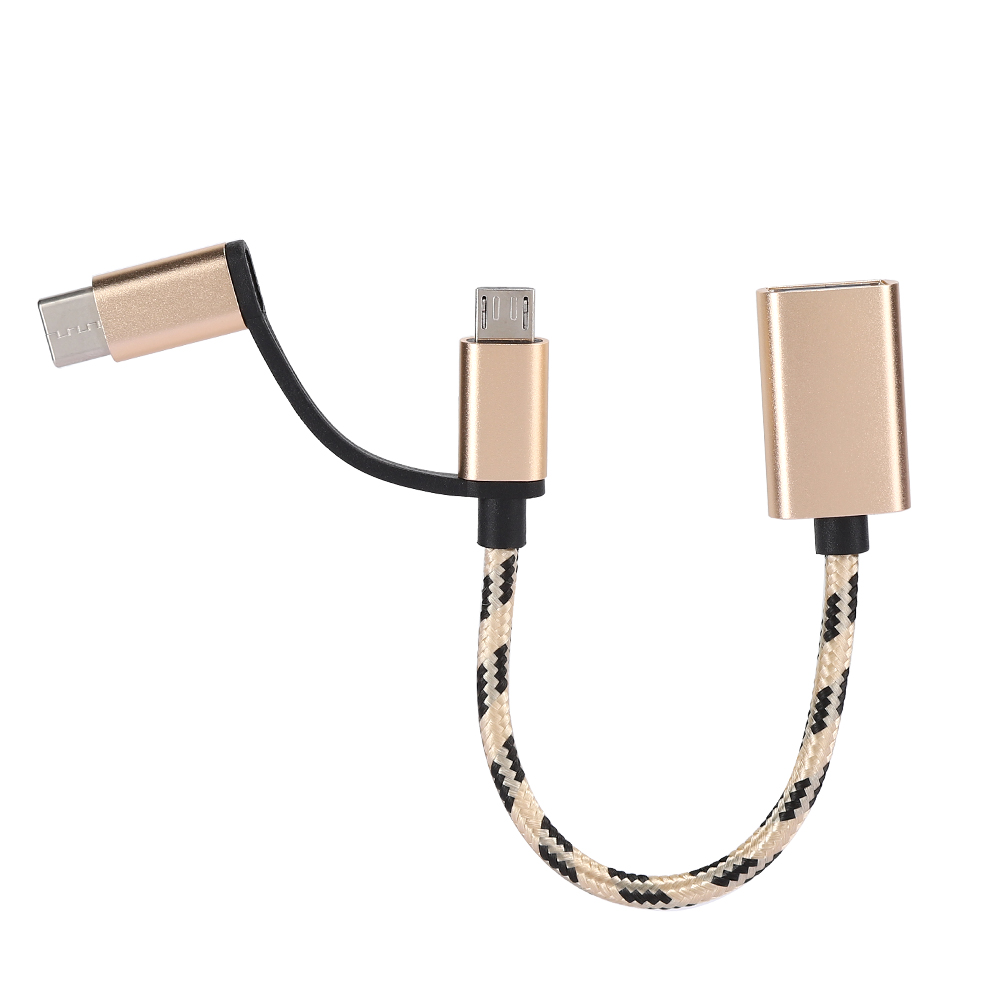 2-in-1 Otg-typ-c-übertragungskabeladapter, Usb 3.0 Elektronischer Übertragungsanschluss (vergoldet)