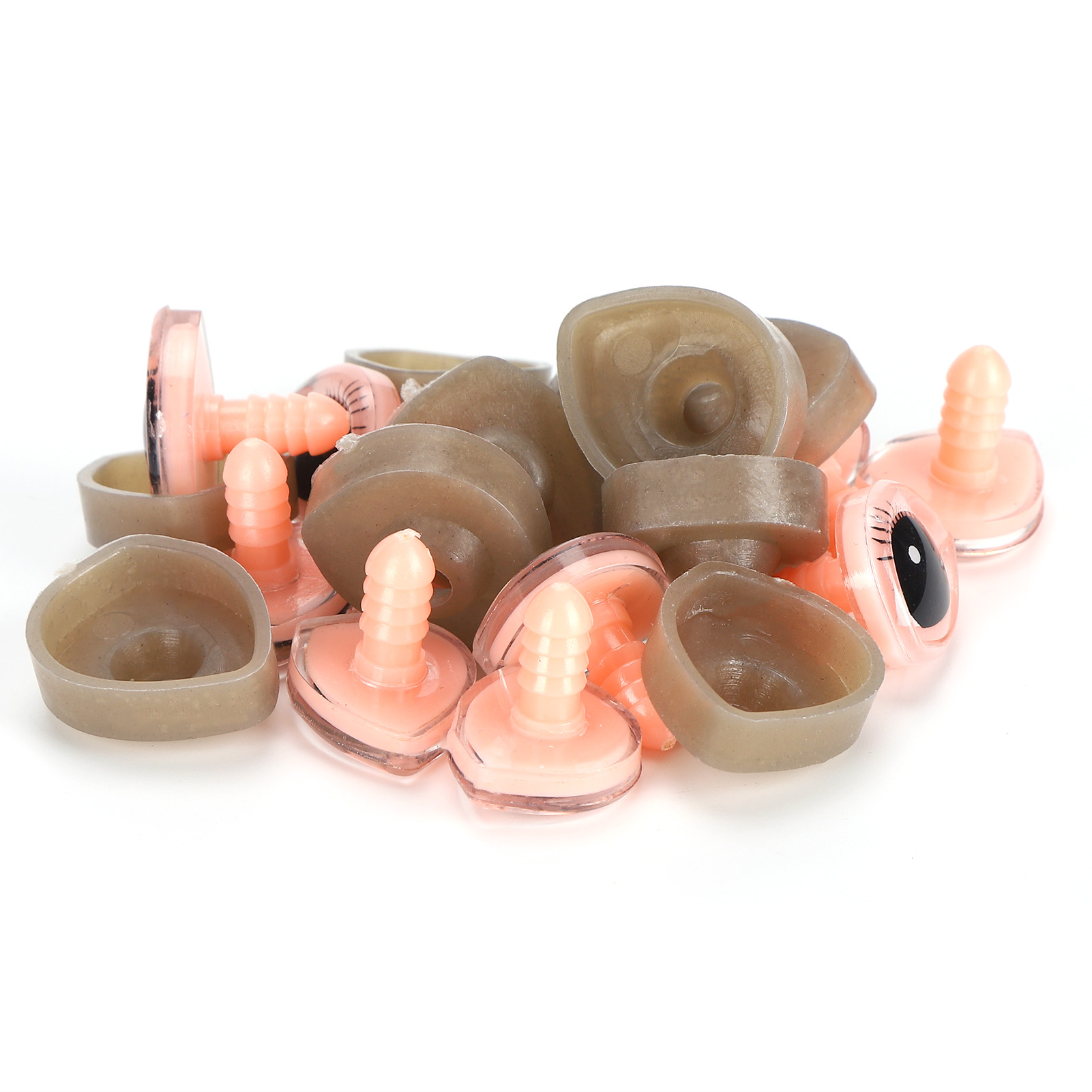 Set Mit 10 Dreieckigen Puppenaugen Aus Kunststoff, 3d-wimpern, Spielzeugzubehör, 20 X 24 Mm