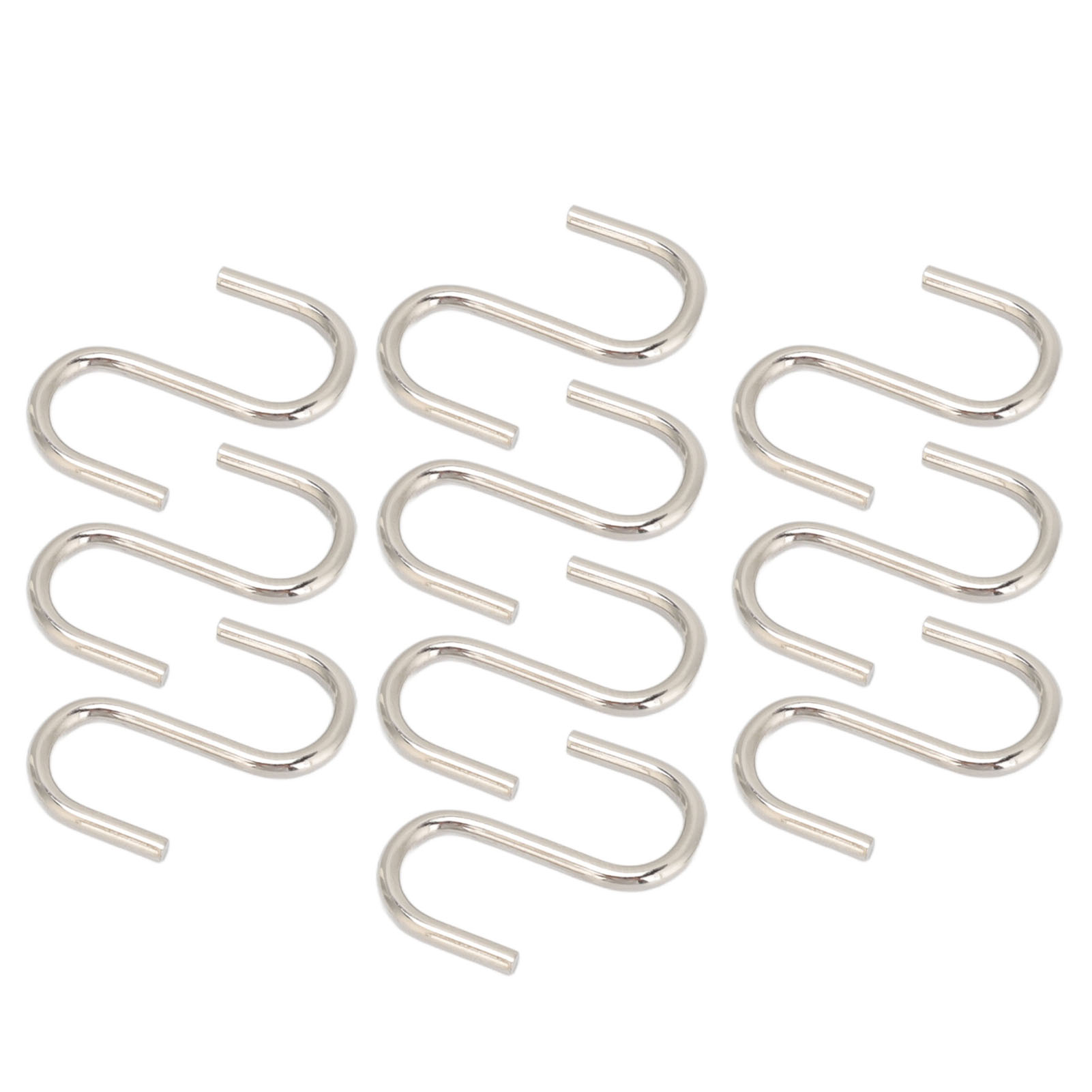 Set Mit 10 S-förmigen Haken Aus Dickem Und Robustem Metall Für Kleidung, Taschen Und Utensilien (s2719 002)