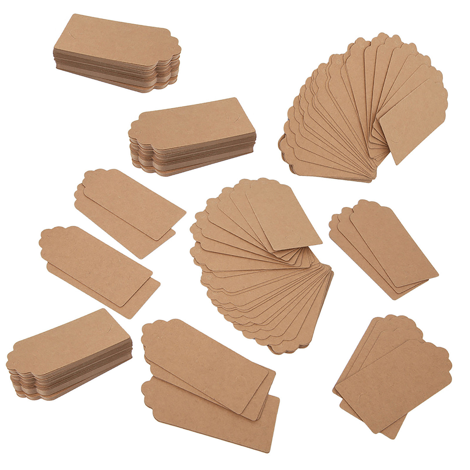 200 Kraftpapier-etiketten Für Hochzeitsverpackungen, Kleiderdekoration, Als Hängeetiketten, 4 X 9 Cm