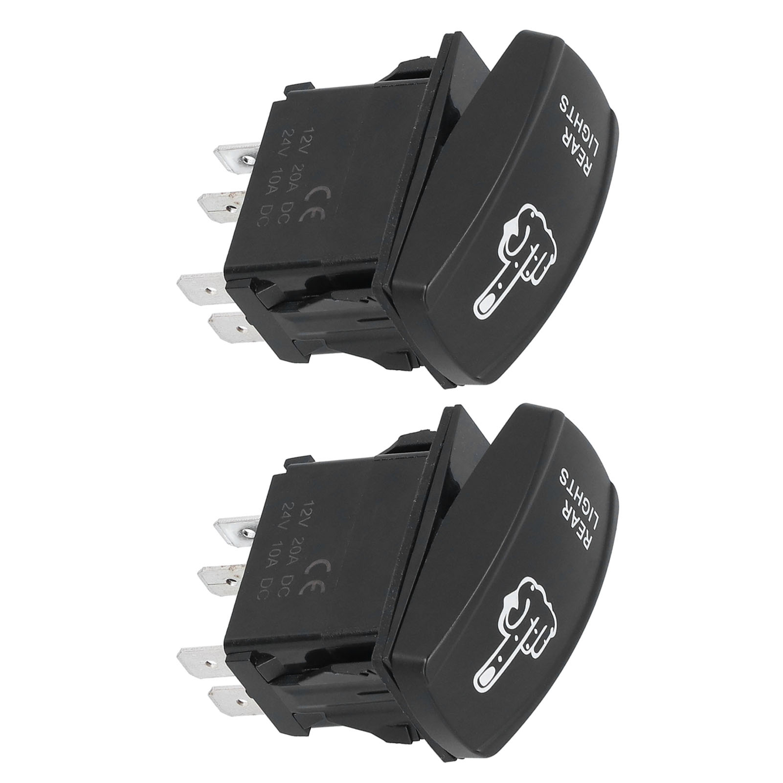 Packung Mit 2 Wasserdichten Ein/aus-kippschaltern Für Autos, Boote Und Lkws, 5 Pins, 12-24v, Gerändeltes Modell.