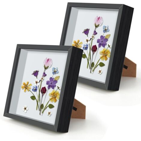 Bunthaus Stück Tiefe 3d-rahmen 20 X 20 Cm, Zum Aufhängen An Der Wand, Im Büro, Zum Basteln Mit Getrockneten Blumen (schwarz)