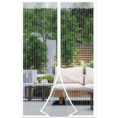 Bunthaus 140x220cm Magnetische Fliegengittertür, Fliegenschutz-türvorhang, Selbstschließend, Installationsset, Klebestreifen