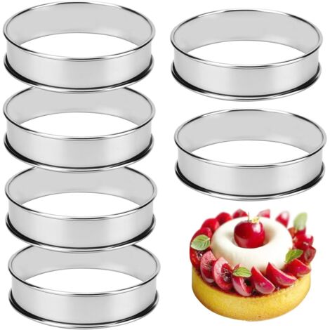 Bunthaus Stück/set Runder Muffinring, Tortenring Aus Edelstahl, Lebensmittelformring Für Rindfleischpastetchen, Spiegeleier, Tortilla, Höhe 2,5 Cm (durchmesser 10 Cm, 3,9 Zoll)