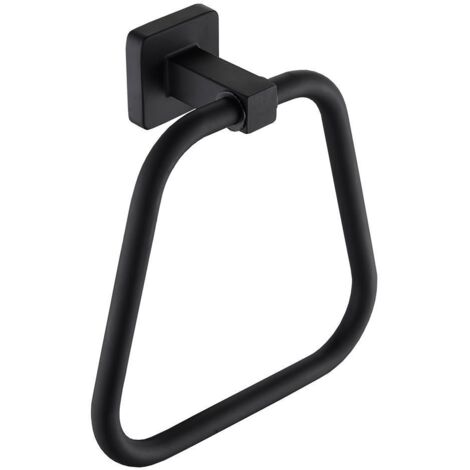 Bunthaus Mattschwarzer Trapezförmiger Handtuchhalter Aus Edelstahl. Dieser An Der Wand Montierte Handtuchring Verleiht Jeder Badezimmereinrichtung Eine Moderne Note Und Bietet Gleichzeitig Platz