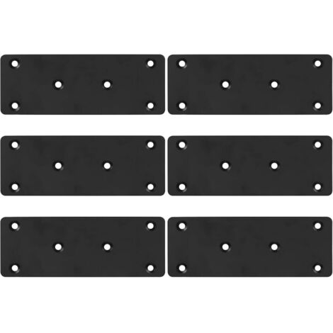 Bunthaus Stück Stecktafel, Metallverbinder-verbindungsplatte, Flacheisen-stecktafel, Schwarze Trägerplatte Für Möbelreparaturprojekte, Dicke 3 Mm/128 X 48 Mm