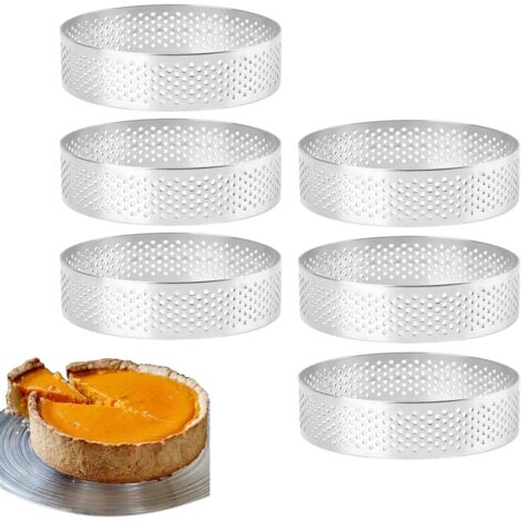Bunthaus Set Mit 6 Tortenringen Aus Edelstahl, 8 Cm Kreisform, Tortenring Aus Edelstahl, Hitzebeständig, Perforiert Für Mousse-kuchen