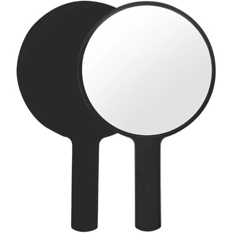 Bunthaus Handspiegel, Schminkspiegel, Friseurspiegel, Professioneller Tragbarer Spiegel, Spiegel Mit Rundem Griff, Vielseitiger Spiegel Für Reisen, Badezimmer, Büro, Make-up, Schönheit (schwarz)