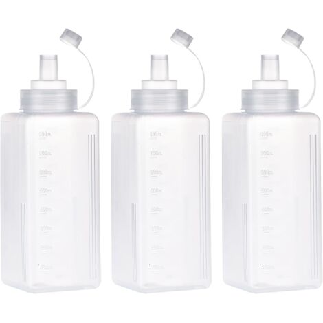 Bunthaus Stück Gewürzflaschen, Transparente Saucenflaschen, Quetschflaschen Mit Breiter Öffnung, Kunststoff-quetschflaschen Zum Malen, Backen, Ketchup, Olivenöl (800 Ml)