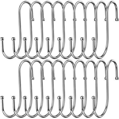 Bunthaus Set Mit 18 Edelstahl-s-haken, Robuster Doppel-metallhaken Zum Aufhängen Von Tassen, Kleidung, Töpfen Und Schüsseln, Geeignet Für Küche, Bad, Garten, Kleiderschrank