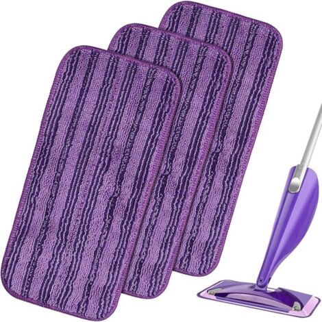 Bunthaus 3 Stück Wiederverwendbare Tücher, Ersatz Für Mikrofaser-mopp-pads, Ersatztuch Für Swiffer Wet Jet Spray Mop, Waschbare Mikrofaser-mopp-pads – Violett