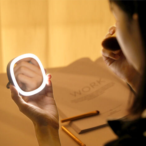 Bunthaus Stück Wiederaufladbarer Reise-make-up-spiegel Mit 30 Led-leuchten, Tragbar Und Hell (weiß)