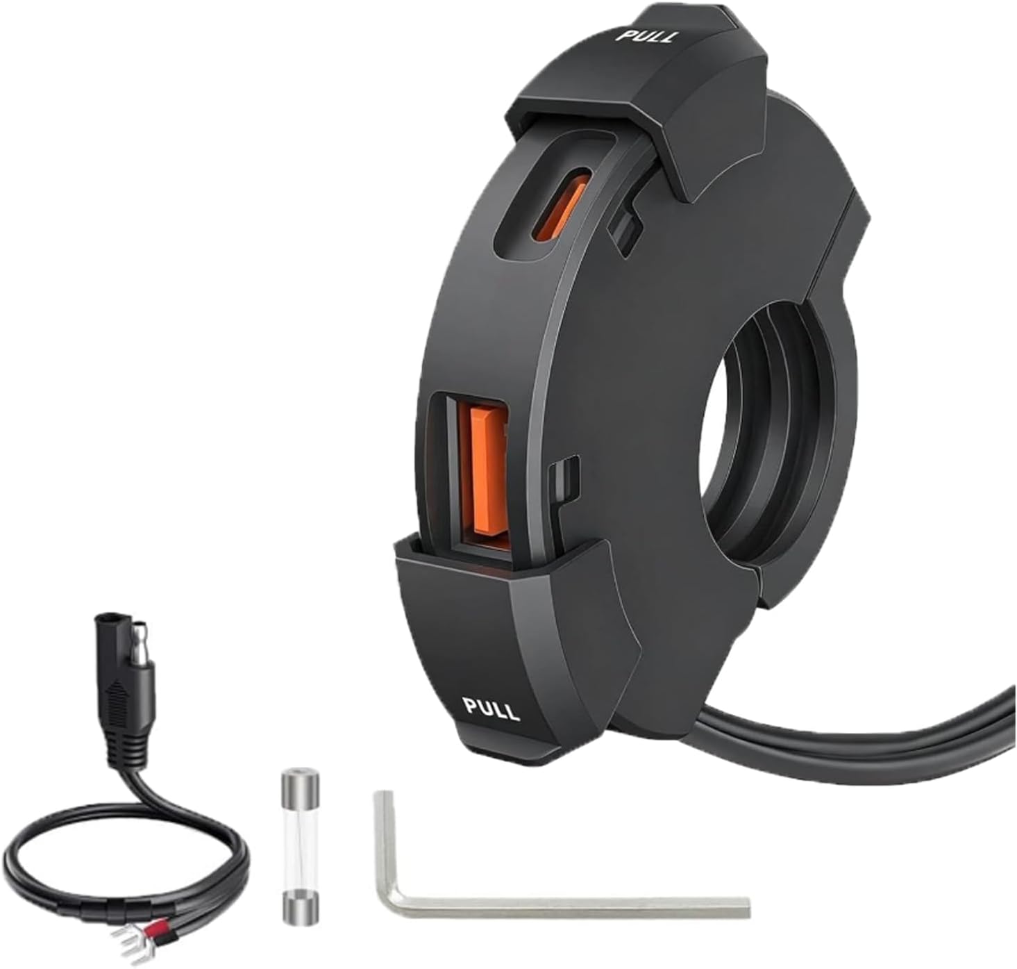 48-w-motorrad-usb-ladegerät, 2 Anschlüsse (qc3.0 18 W + Pd3.0 30 W), Ip65, 12–24 V Usb-c-buchse – Schnelles Aufladen Für Reisen Und Abenteuer/alltag/im Freien – Kompatibel Mit Telefon/gps/kamera