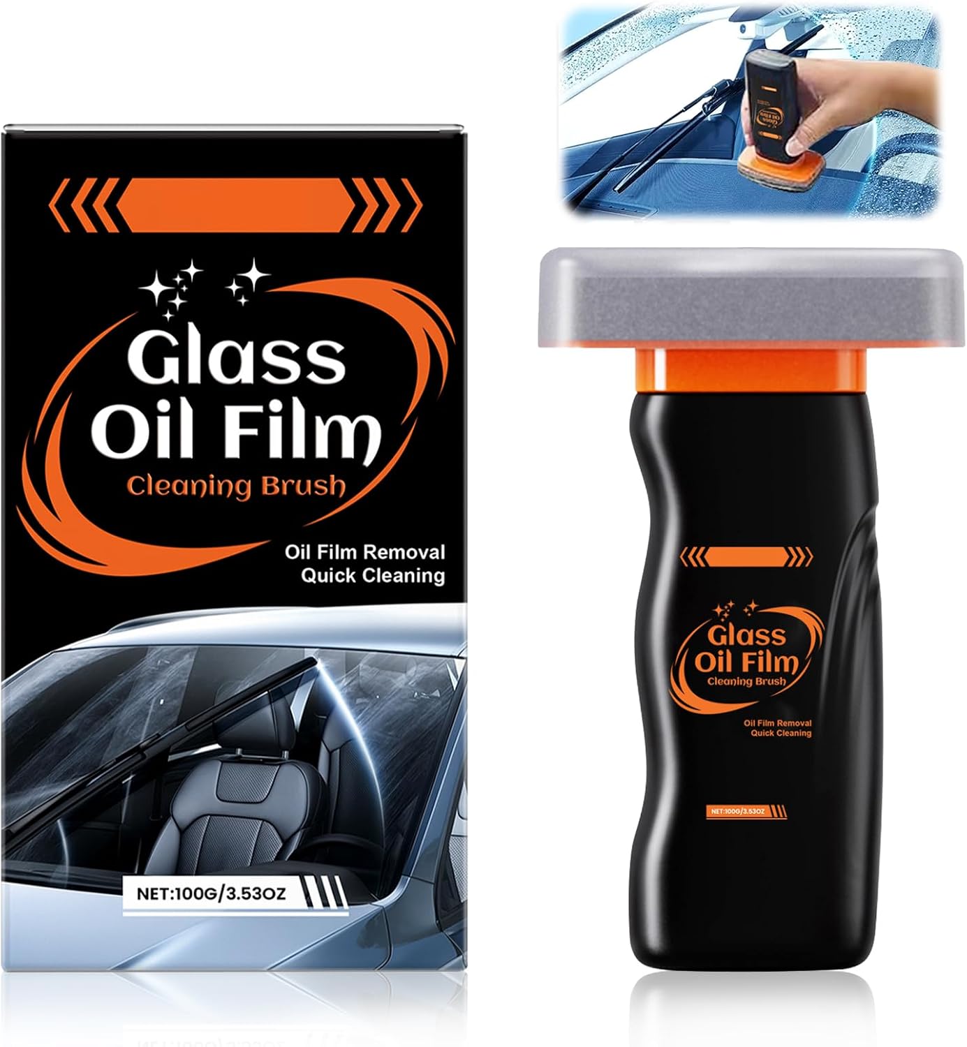 Handglas-emulsionsreiniger 100 G, Professioneller Auto-windschutzscheiben-handglas-ölfilm-entferner, Für Autoscheiben, Spiegel Und Glasoberflächen, Wasserabweisend Und Verbessert Die Sicht