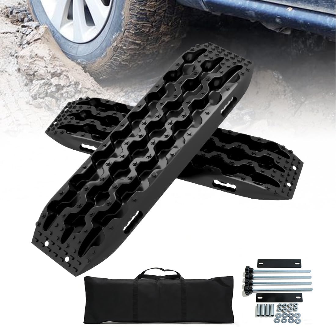 2er-pack Sandplatten, Traktionshilfe, Geeignet Für Den Einsatz Im Freien In Schnee, Sand, Schlamm, Für Geländefahrzeuge, Wohnmobile, Autos, Lkws, Schwarz