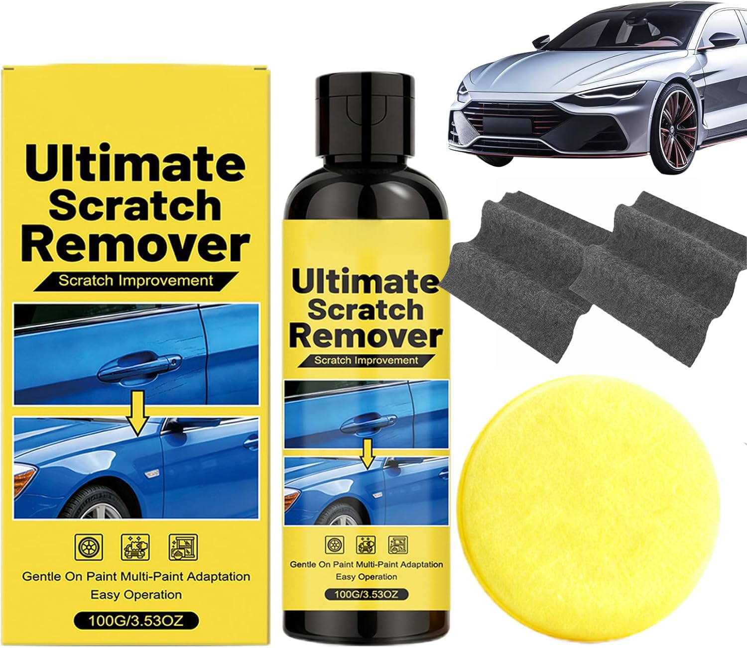Nanopolix Anti-kratz-spray, Nanofix Pro Kratzer-entferner, Entfernt Autokratzer, Entfernt Tiefe Kratzer Von Der Karosserie, Anti-kratz-tuch Für Die Autoreparatur (1 Set)