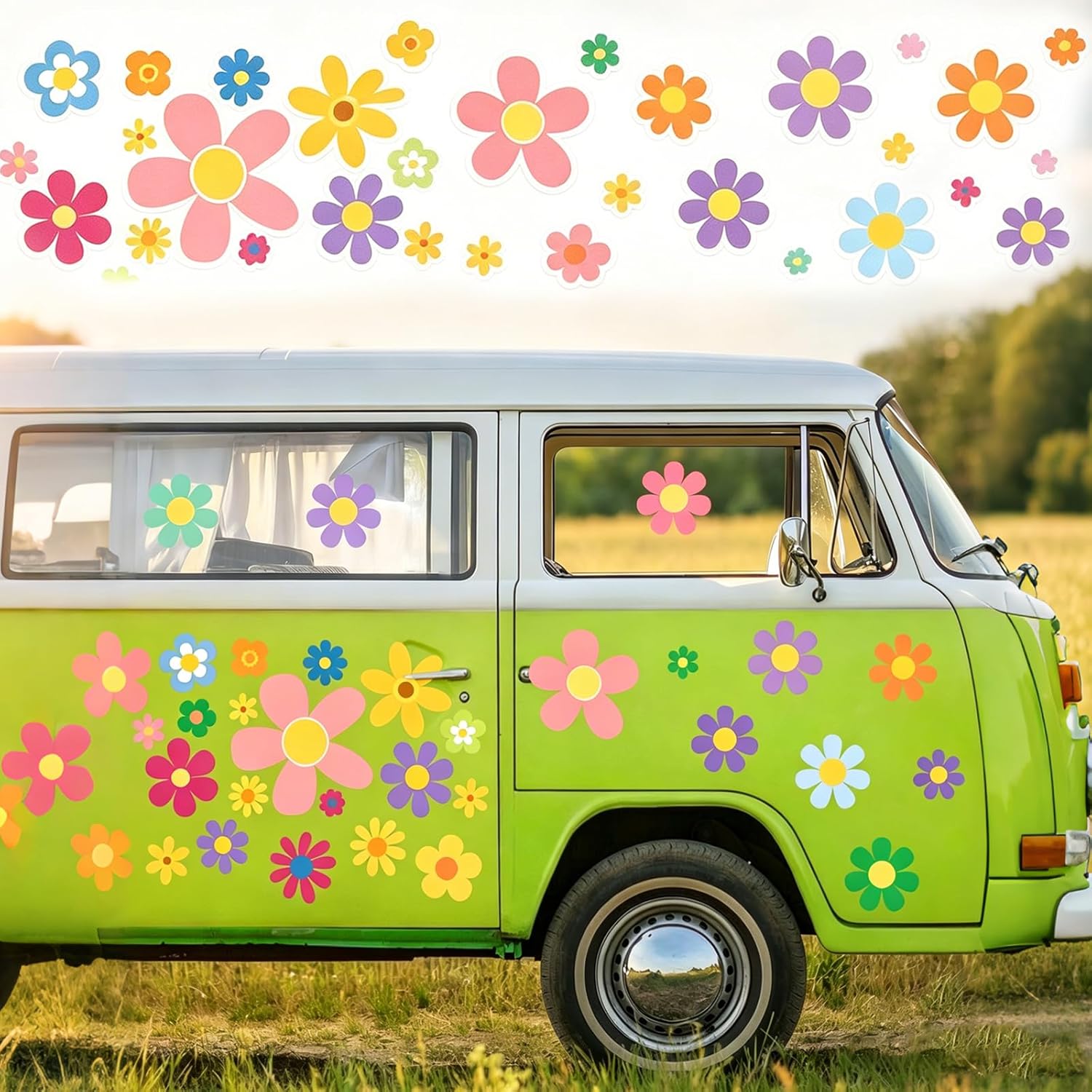 88 Stück Blumen-autoaufkleber, Wasserdichte Autoaufkleber Im Blumenstil, Blumenaufkleber, Geeignet Für Fenster, Karosserien, Wände, Laptops Und Koffer