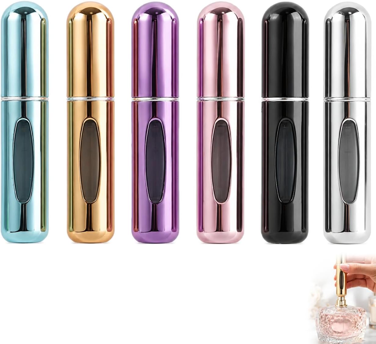 6 Stück 5 Ml Nachfüllbare Parfüm-sprühflaschen, Tragbare Mini-sprühflaschen Mit Klarem Fenster, Reiseparfüm, Parfüm-nachfüllung, Für Reisen, Urlaub Und Den Täglichen Gebrauch