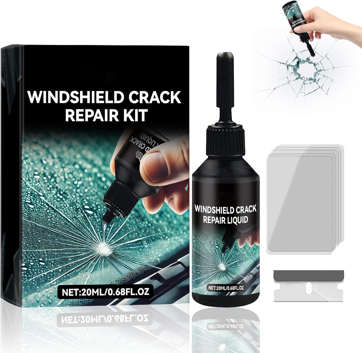 Windschutzscheiben-reparaturset, Windschutzscheiben-reparatur, Klare Schutzlösung, Autoglas-reparatur, Autoglas-reparaturflüssigkeit, Windschutzscheiben-reparaturwerkzeug
