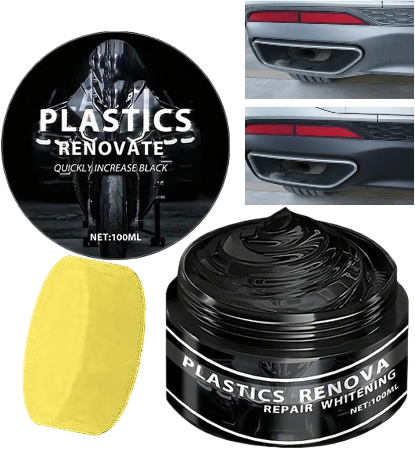 Kunststoffrenovierer Für Den Außenbereich Von Autos Black Trim Renovator Conditioner Autopflegemittel Für Den Innen- Und Außenbereich, Glanzpolitur, Anti-aging Und Kratz-uv-schutz, 100 Ml