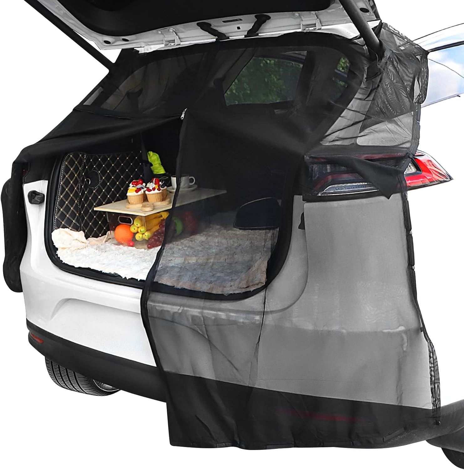 174 X 150 Cm Magnetisches Heckklappen-moskitonetz, Anti-uv-mesh-sonnenschutznetz, Schwarze Anti-mücken-auto-heckklappe Für Suv, Mpv, Van, Rearkl, Wohnmobil, Wohnwagen, Outdoor-van