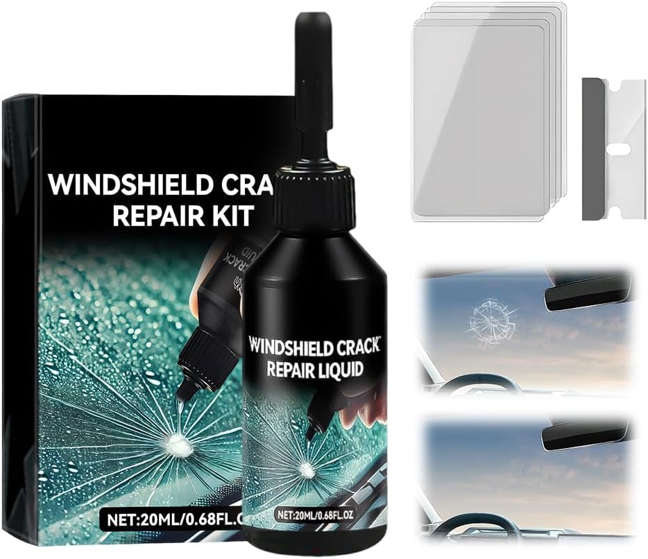 2026 Reparaturset Für Windschutzscheibenrisse – Universalkleber Für Splitter, Stern- Und Spinnennetzrisse, Schnelle Flüssigkeit Für Windschutzscheiben Und Glas (1 Stück)
