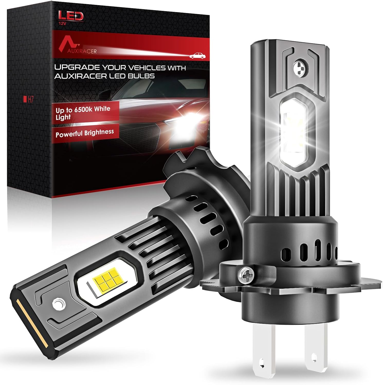 H7-led-glühbirne, Graphenschale, 30000 Lm, 6500 K Weißes Licht, Ersatz Für Halogen Für Autos Und Motorräder, Plug-and-play, Wasserdicht Ip68, 2 Stück