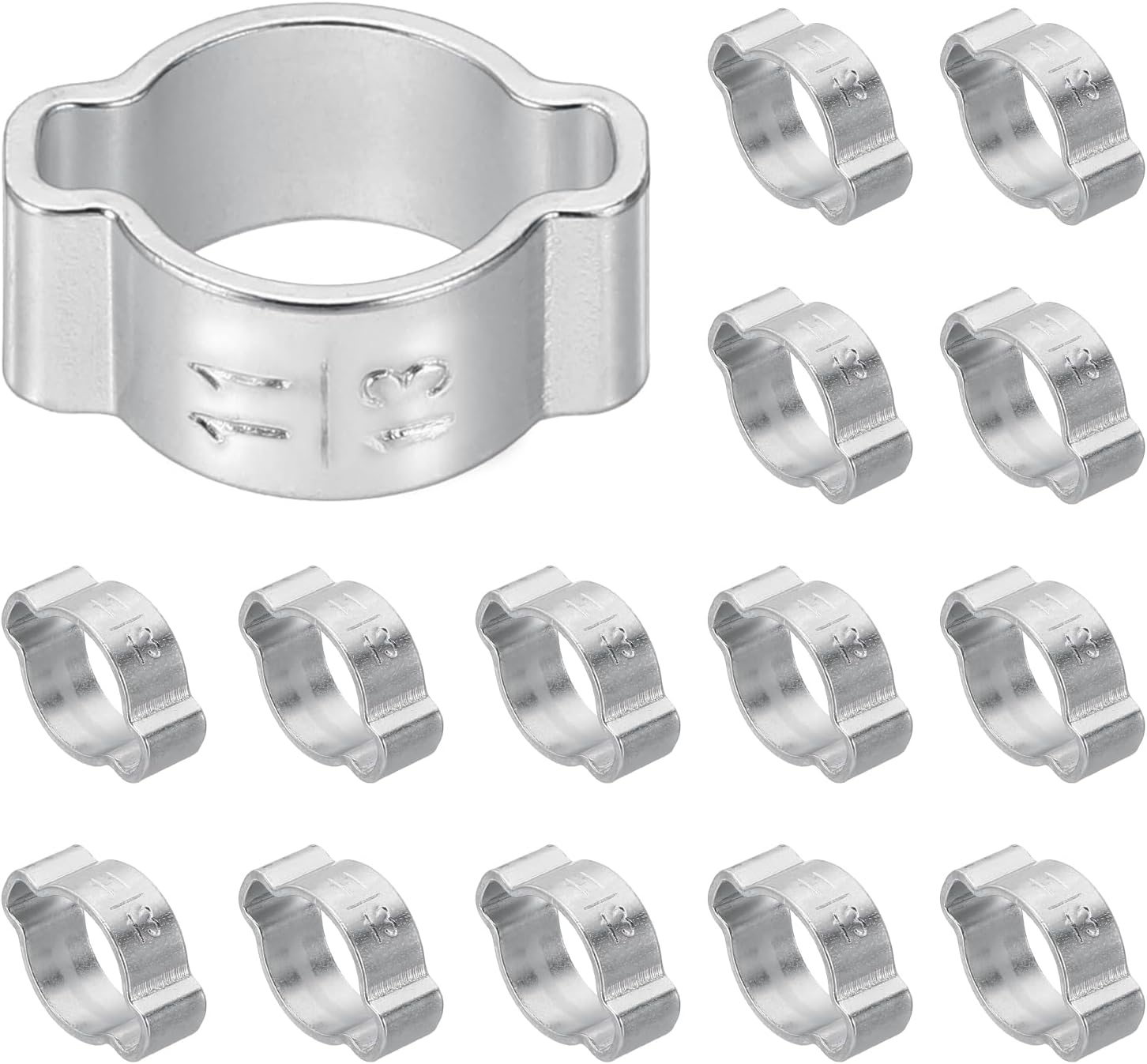 Ccykxapackung Mit 22 Doppelohr-schlauchschellen, 11–13 Mm, Edelstahl 304, Crimpringe, Schlauchschellen Für Kraftstoffleitungen