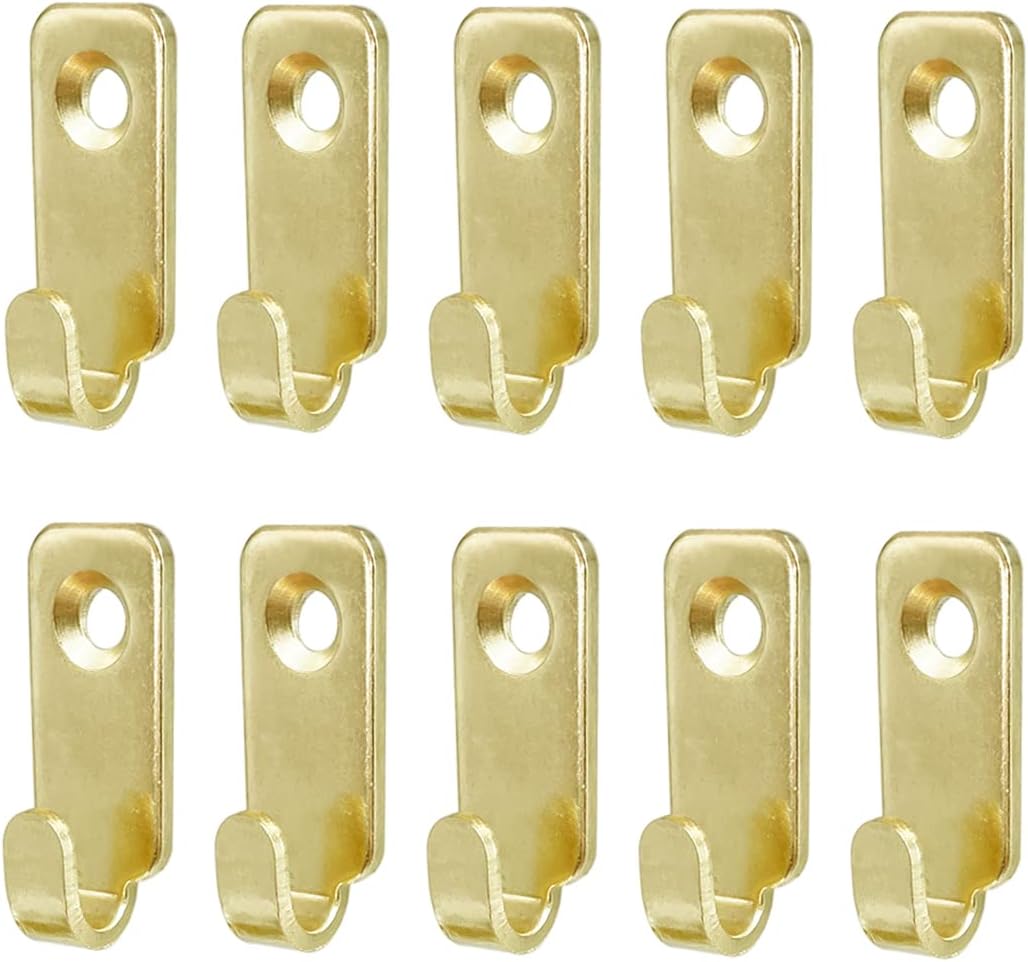Ccykxaset Mit 10 Robusten Mini-j-förmigen Wandhaken Aus Edelstahl 304 Für Spiegel, Bilderrahmen, Drähte, D-ringe, Haken (gold)
