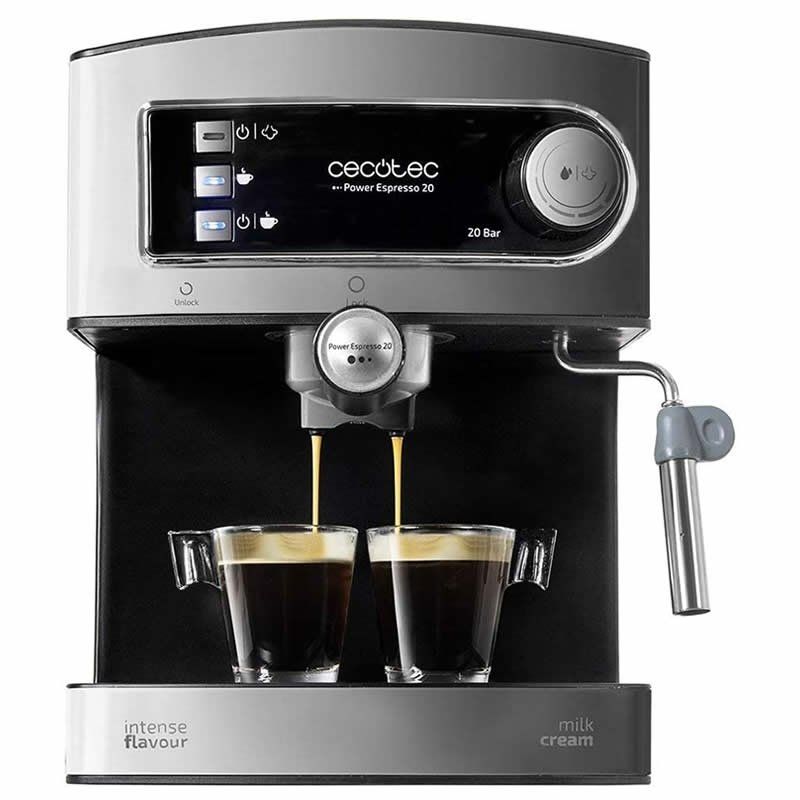 [gebraucht] 20 Bar Digitale Espressomaschine Für Espressos Und Cappuccinos Mit Manometer Und Drehbarem Aufschäumer.