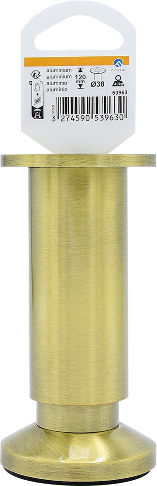 Cime Verstellbarer Runder Möbelfuß, Goldfarbenes Aluminium, Unbehandeltes Produkt, Maximale Höhe 14 Cime