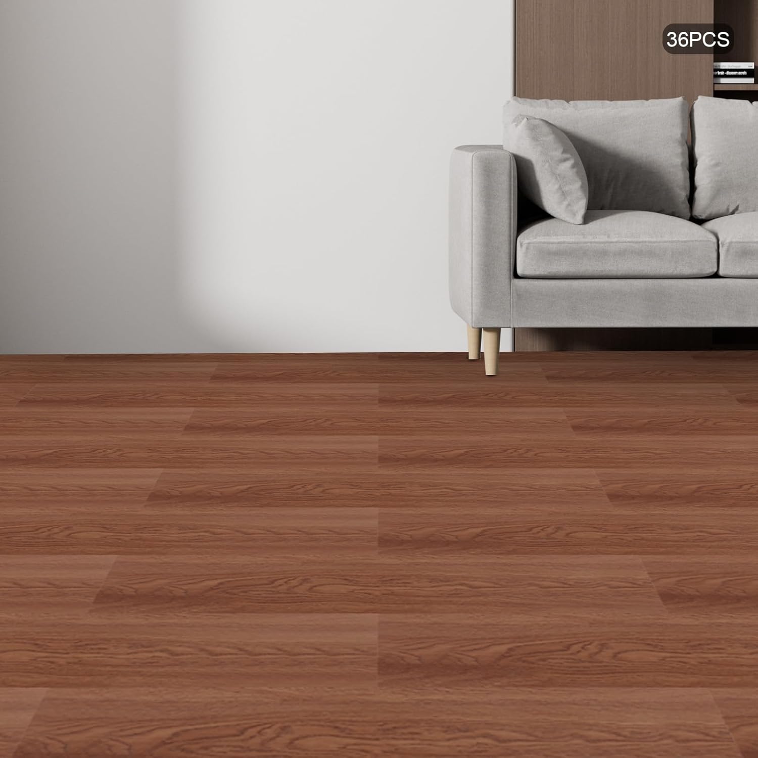 Wood Effect Pvc Flooring Self Adhesive Floor Covering, Wear-resistant And Water-resistant For Living Room, Kitchen, Classic Oak (walnut)