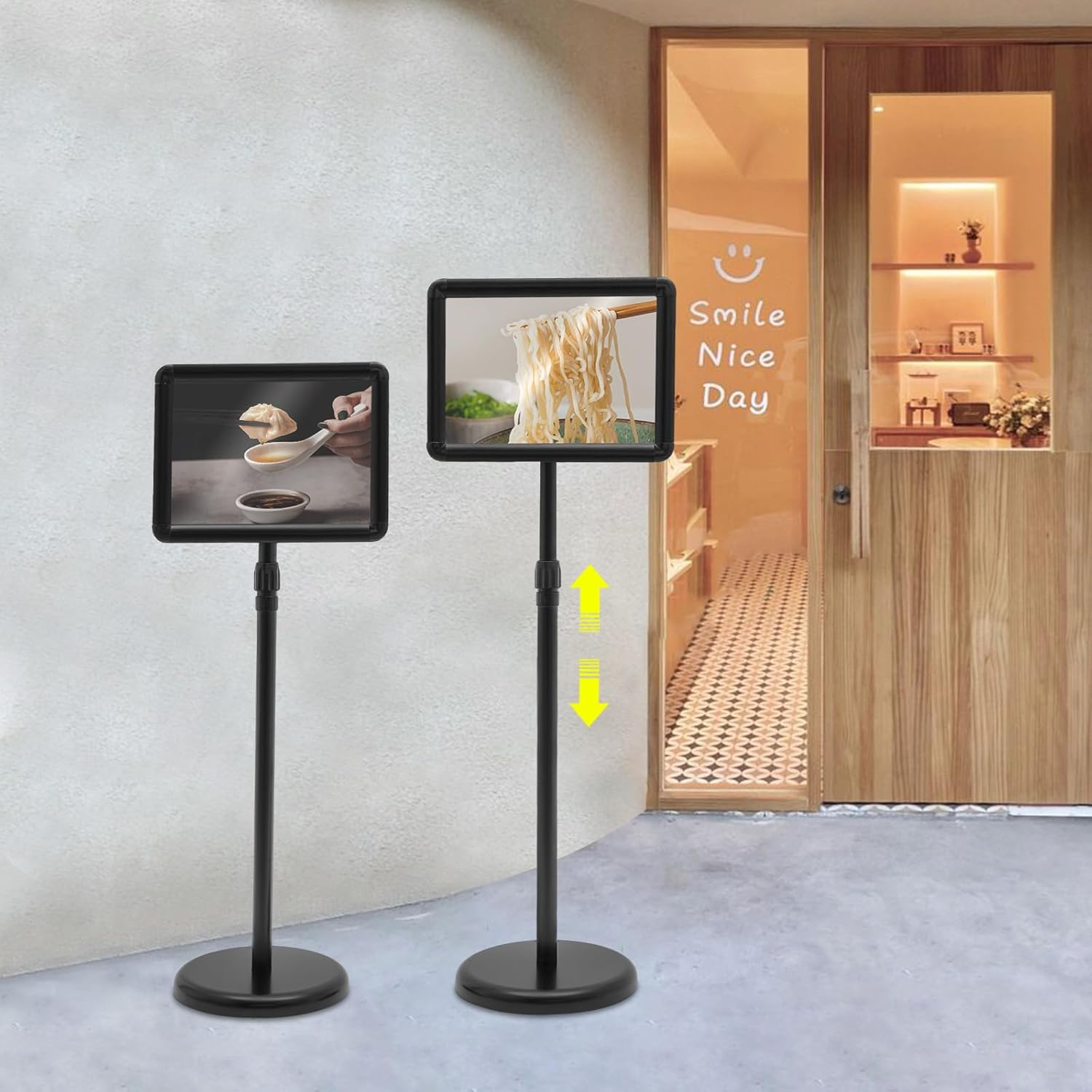 Schildständer Präsentationsständer Preisständer Plakatständer Freistehend Info-ständer 2pcs Schildhalterständer Set Höhenverstellbar 70-120 Cm Aufsteller Kundenstopper Werbeständer Mit Sockel