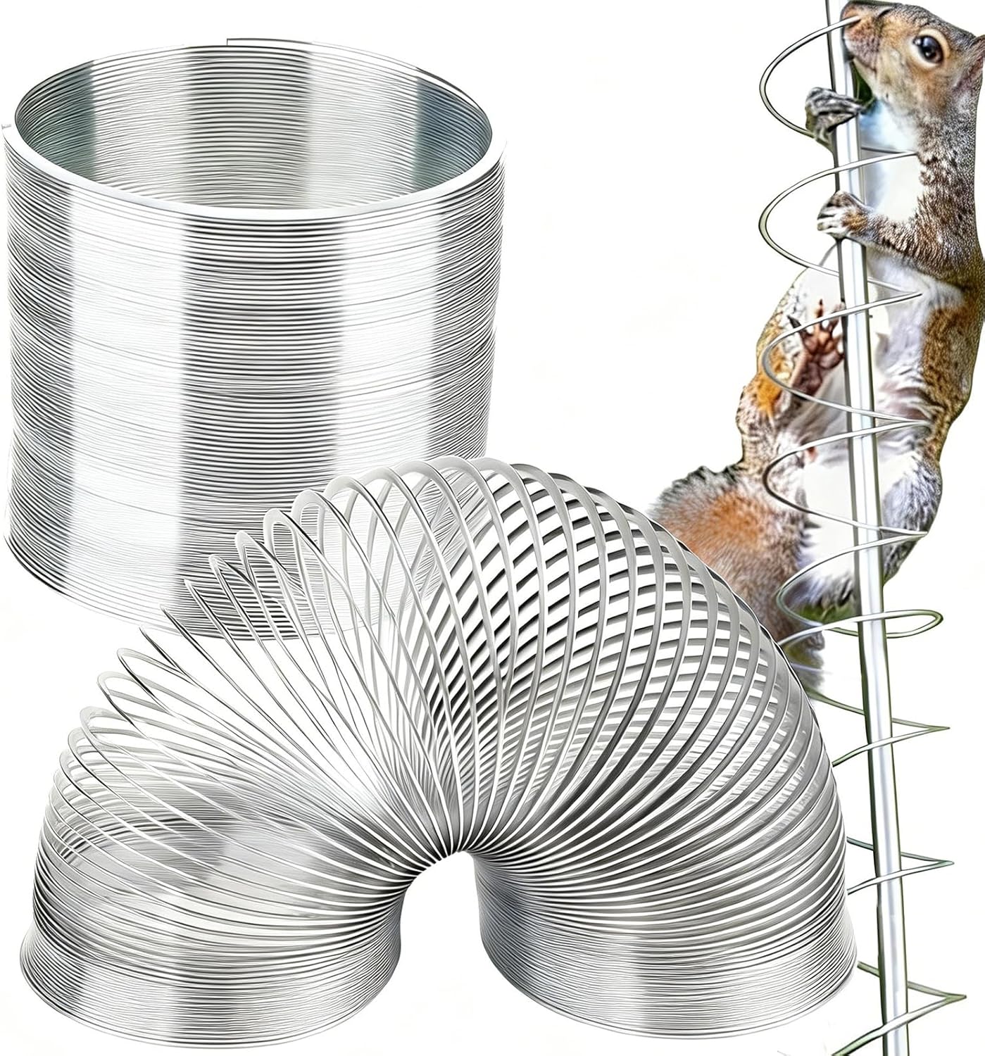Set Mit 2 Anti-eichhörnchen-federn Für Vogelfutterhäuser, Ausziehbare Metallblenden, Schutzzubehör, Um Eichhörnchen Am Hochklettern Zu Hindern (silber)