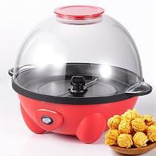 Popcornmaschine – Großes Fassungsvermögen Von 4,3 Litern – 700 W – Mit Antihaftbeschichtung Und Abnehmbarer Heizplatte – Leise Und Schnell