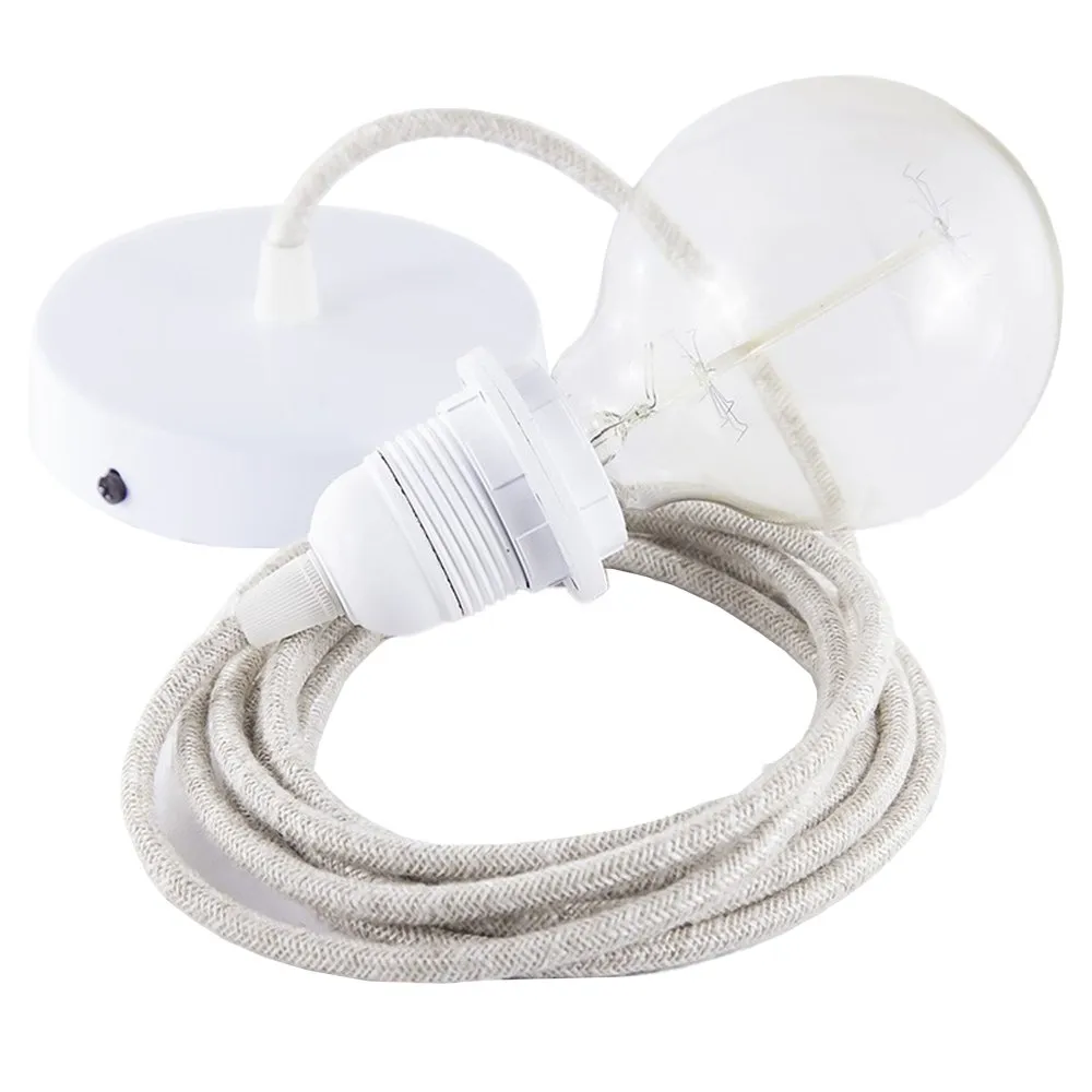 Hängelampe Creative-cables Rn01 Naturleinen Kupfer 1m