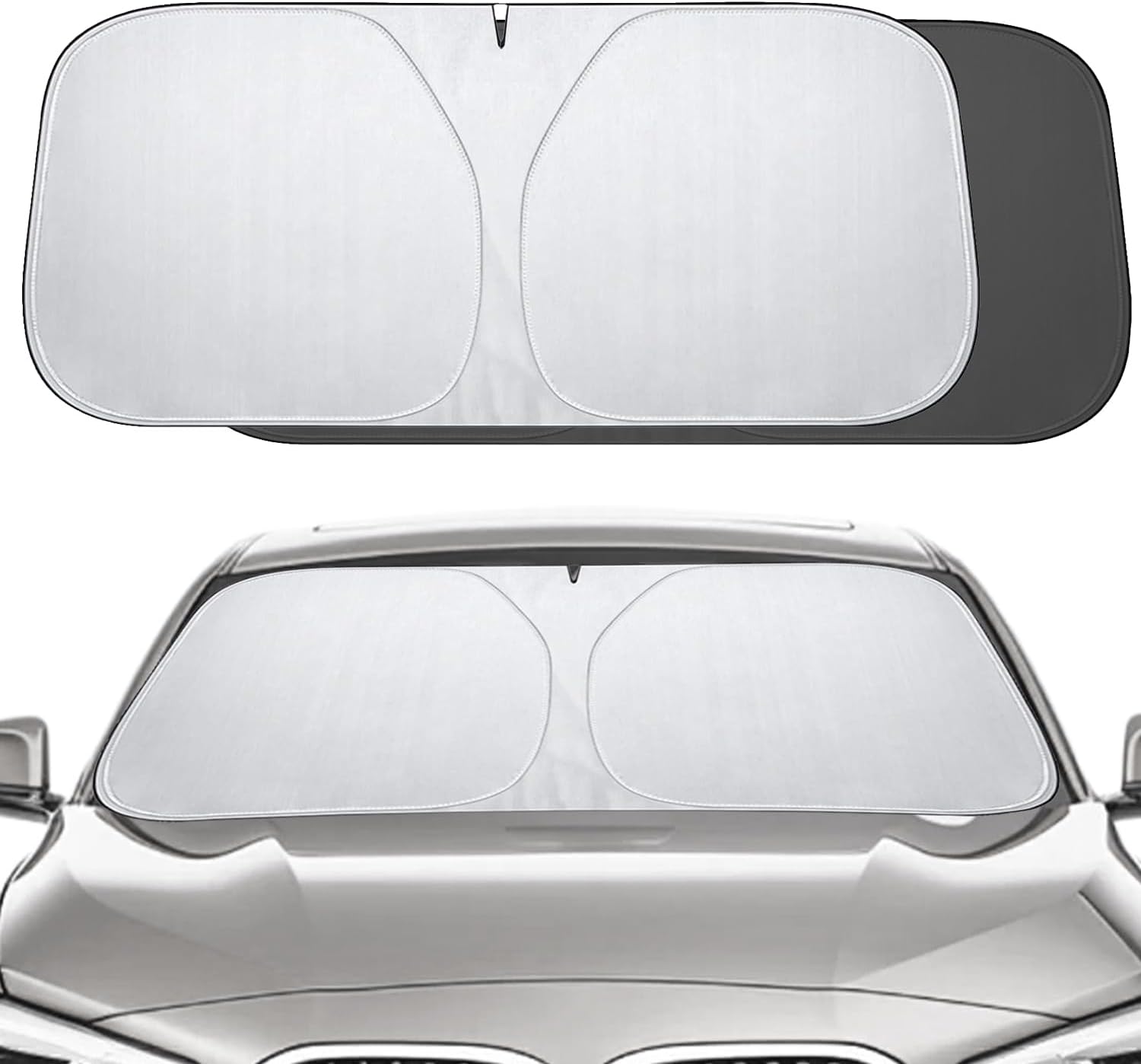 Auto-sonnenschutz Für Die Windschutzscheibe 142×80cm, Faltbarer Auto-sonnenschutz, Uv- Und Hitzeschutz, Kompatibel Mit Den Meisten Pkw Und Suvs