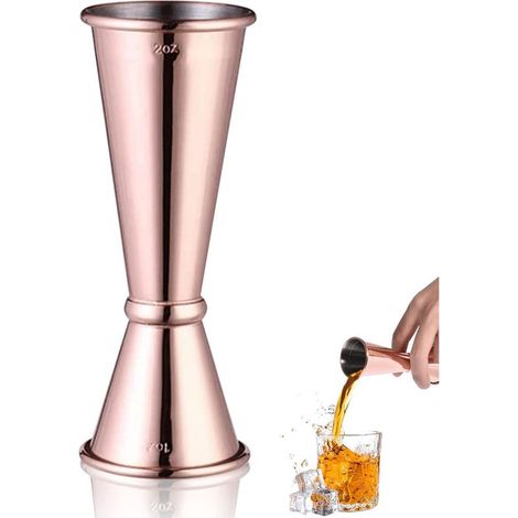 Doppel-jigger-cocktailwaage Aus Edelstahl Im Bar-stil Zum Abmessen Von Weinbasierten Getränken Und Cocktails (1 Oz/2 Oz Kupfer)