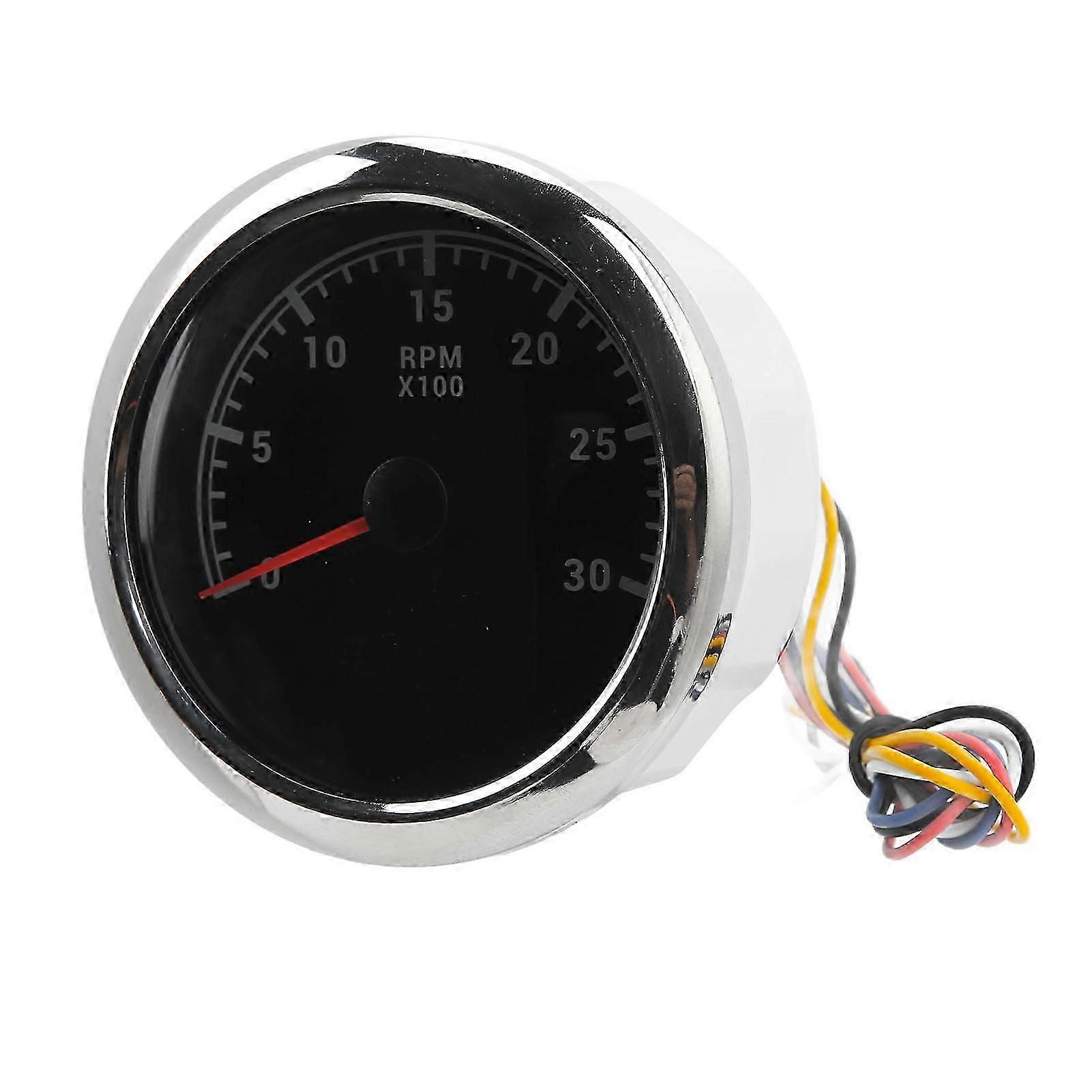Tachymètre 85 Mm Compatible, Alimentation 9-32 V Cc, 3000 Tr/min, Avec Capteur De Température D'Eau Et De Pression D'Huile, Rétroéclairage Rouge, Pour Applications Automobiles Et Marines.