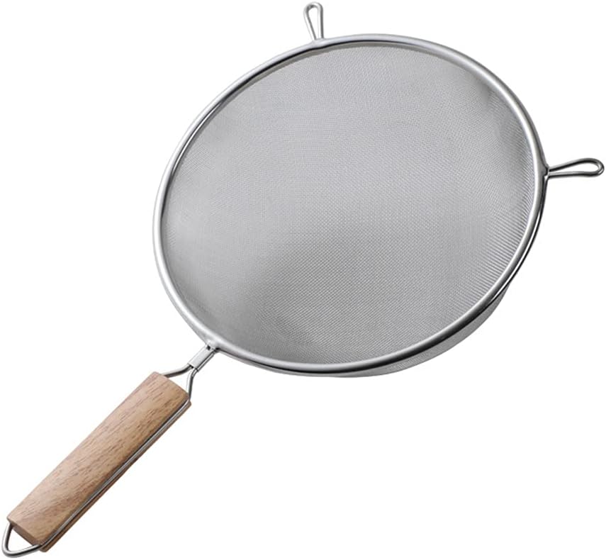Hochwertiger Edelstahl-feinmaschenspatel, Edelstahl-mehlsieb, Feinmaschensieb Mit Löffelförmigem Griff Zum Abtropfen (20 Cm (201))
