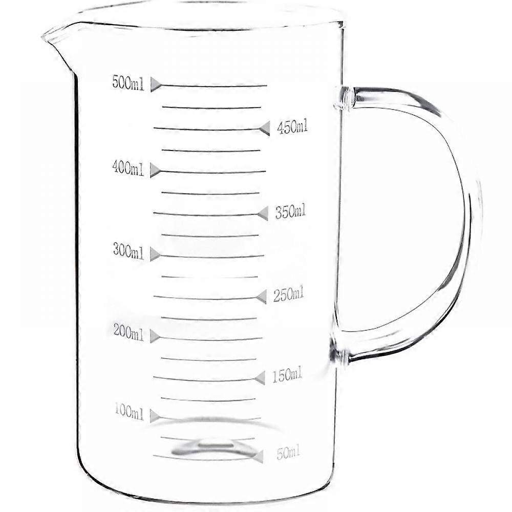 500-ml-messbecher Mit Hitzebeständigem Griff, Mischbecher Für Milch, Kaffee Und Andere Flüssigkeiten, Transparenter Messbecher Mit Graduierung.