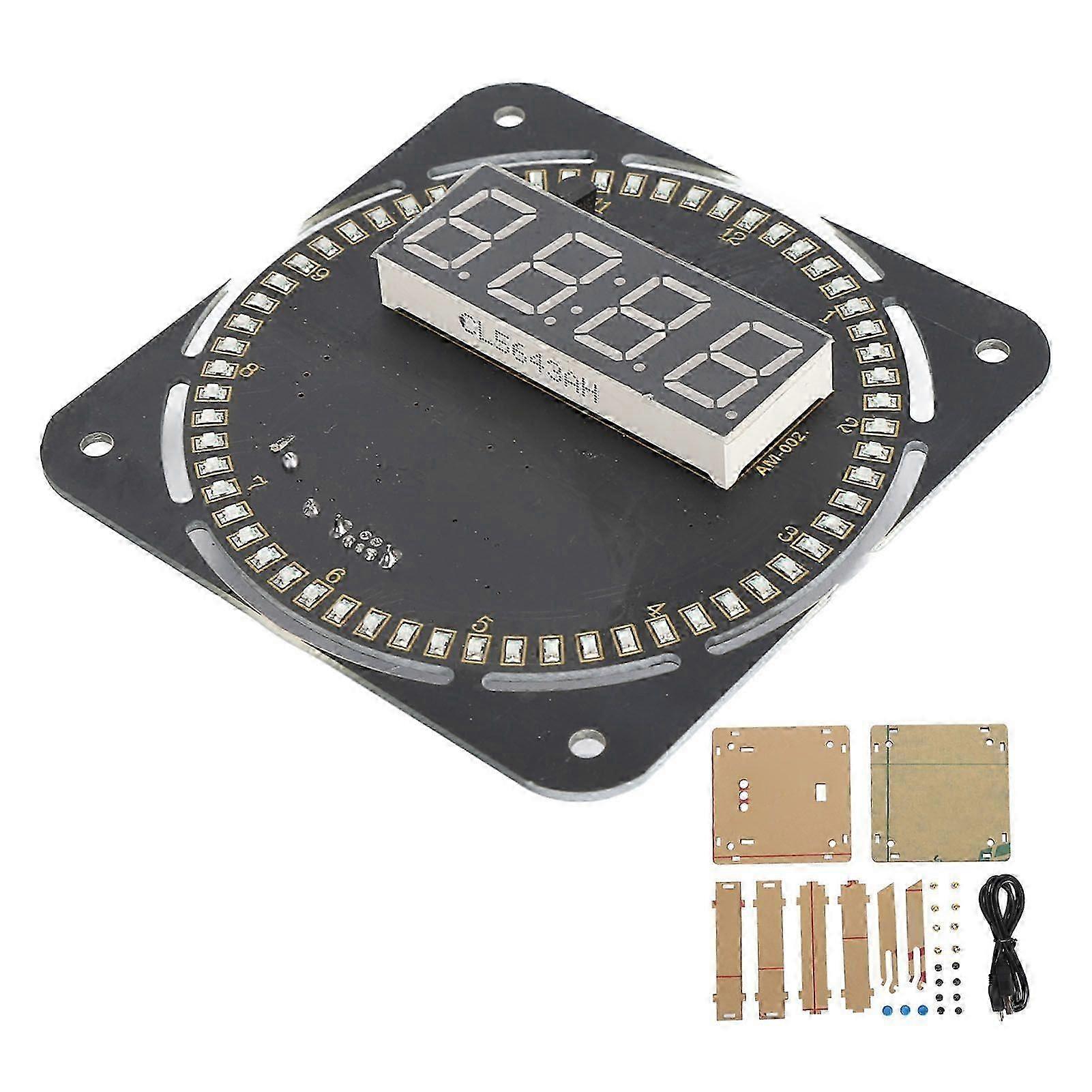 Kit D'Horloge Numérique À Monter Soi-même : Horloge 4 Chiffres Avec Minuterie Automatique, Luminosité Réglable, Affichage De La Température, Alimentation 5 V Cc.