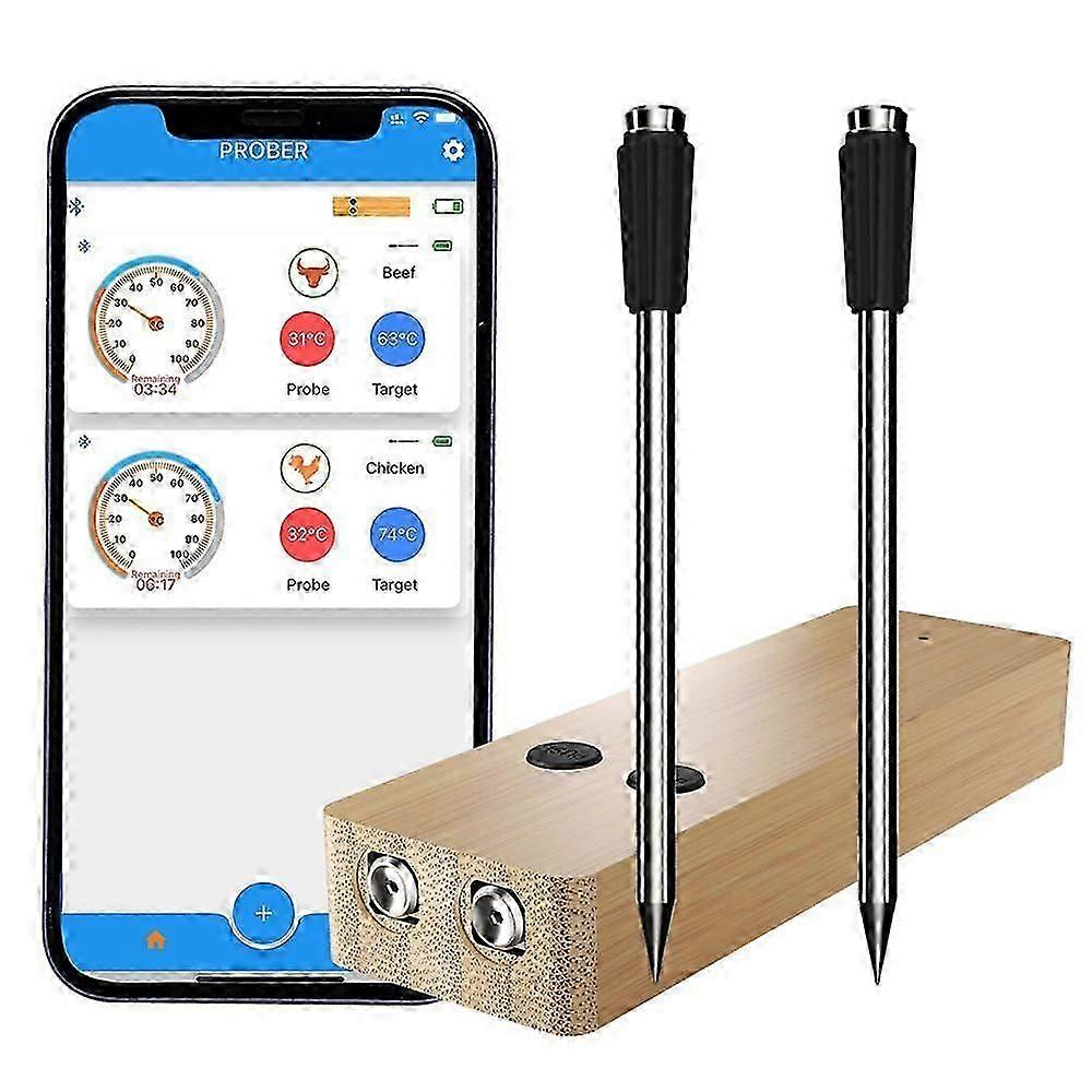 Intelligentes Fleischthermometer Mit Sofortanzeige, App-steuerung, 150 M Funkreichweite, Timer Und Alarm, Ideal Für Grillabende Im Freien.