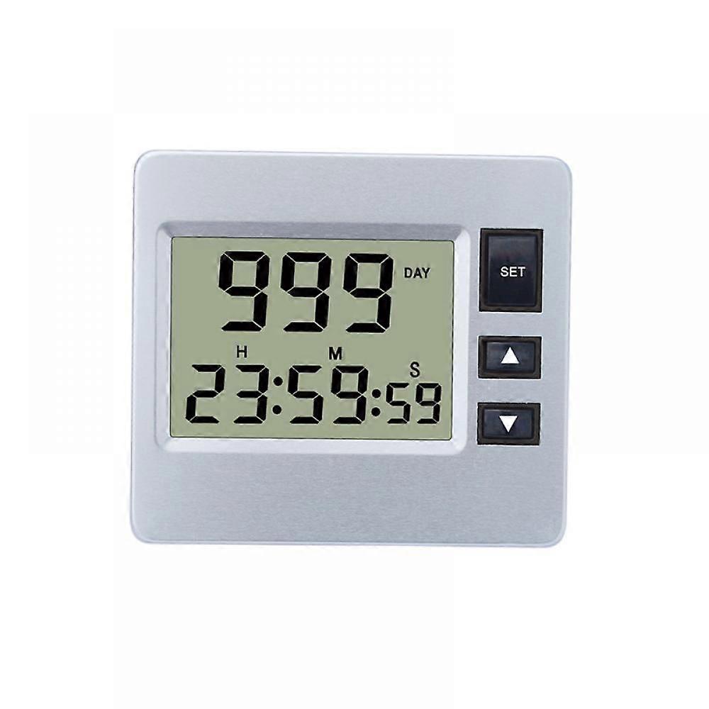 Digitaler Countdown-timer Mit 999 Tagen Laufzeit – Silber Und Schwarz – Verbessertes Modell Mit Ständer Und Starker Magnetrückseite – Ideal Für Ruhestand, Hochzeit Oder Urlaub.
